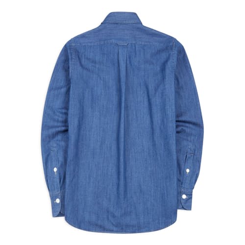 laydown image of Denim Two Pocket Work Shirt