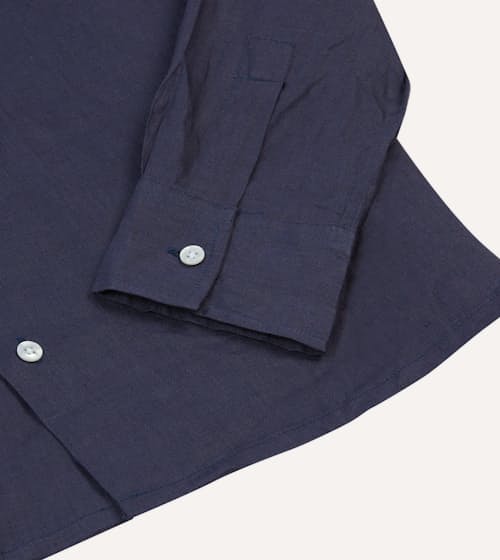 laydown detail image of Linen Camp Collar Long Sleeve Shirt