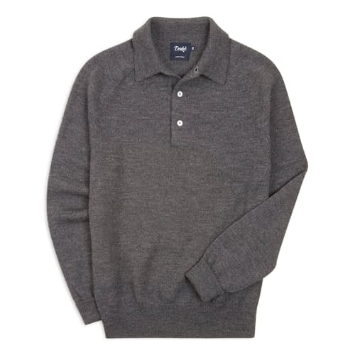 laydown image of Merino Wool Knit Polo