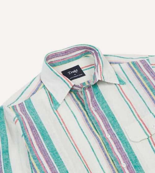 laydown detail image of Linen Cotton Summer Long Sleeve Shirt