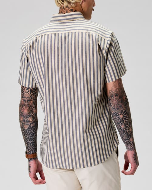 on model image of Short Sleeve Stretch Cotton Shirt