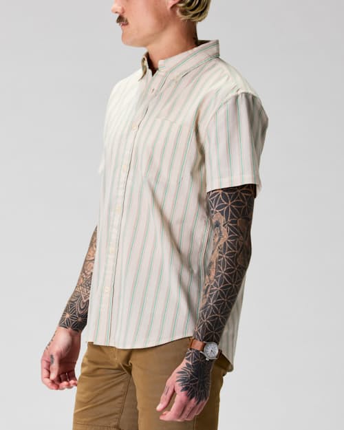 on model image of Short Sleeve Stretch Cotton Shirt