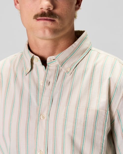on model image of Short Sleeve Stretch Cotton Shirt