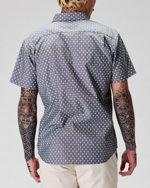 on model image of Short Sleeve Stretch Cotton Shirt