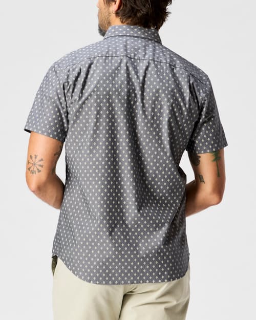 on model image of Short Sleeve Stretch Cotton Shirt