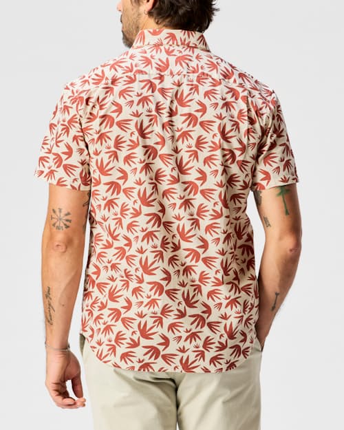 on model image of Short Sleeve Stretch Cotton Shirt