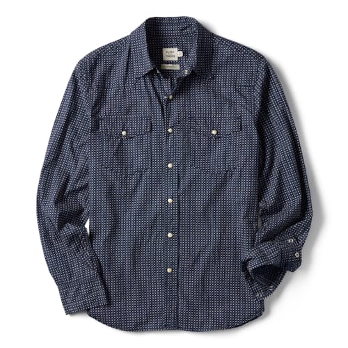 laydown image of Bone Button Western Shirt
