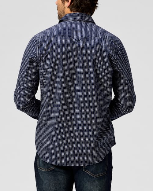 on model image of Bone Button Western Shirt