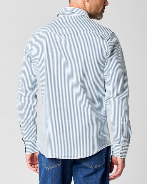 on model image of Bone Button Western Shirt
