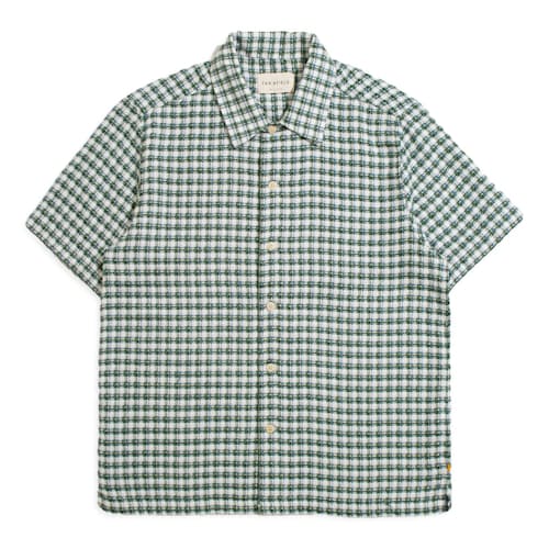 laydown image of Busey Dobby Check Short Sleeve Shirt