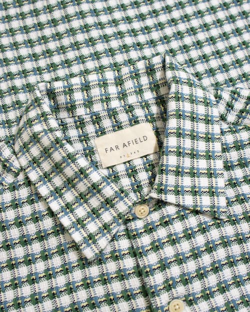 laydown detail image of Busey Dobby Check Short Sleeve Shirt