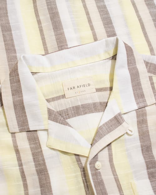 laydown detail image of Selleck Slub Stripe Short Sleeve Shirt