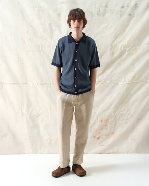 on model image of Velzy Cardigan Sweater Polo