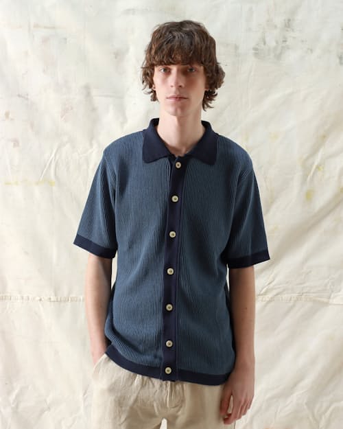 on model image of Velzy Cardigan Sweater Polo