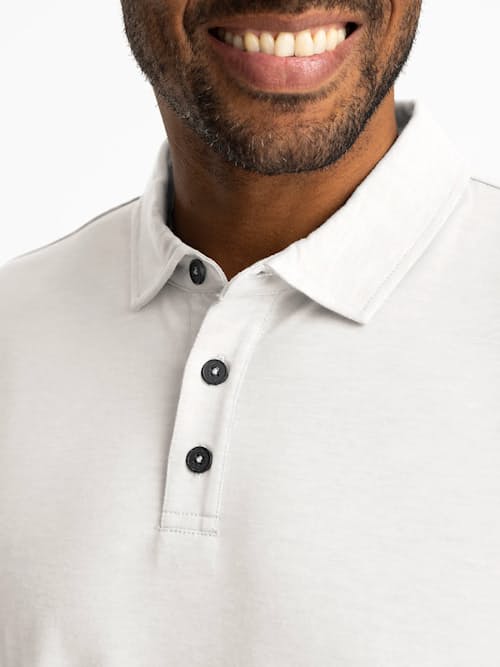 on model image of Bamboo Flex UPF Polo