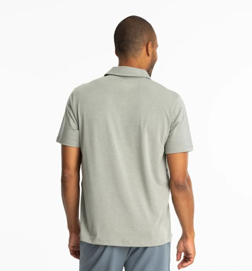 on model image of Bamboo Flex UPF Polo