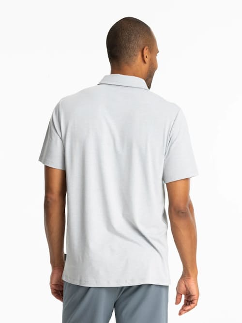 on model image of Bamboo Flex UPF Polo