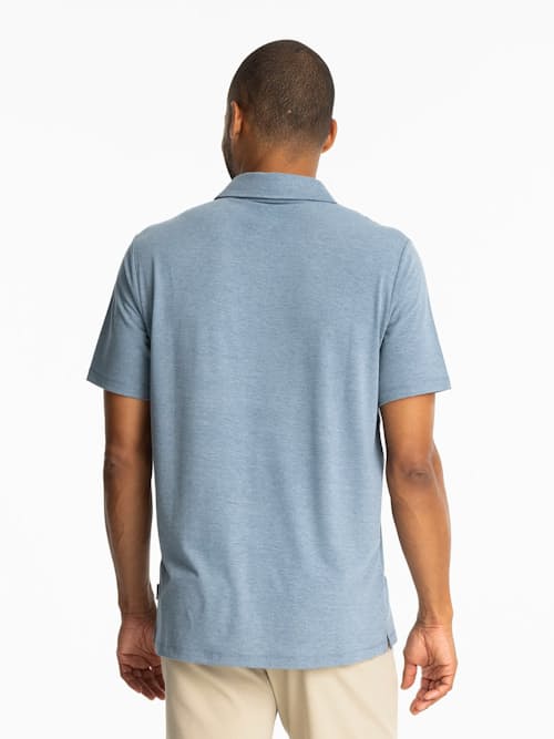 on model image of Bamboo Flex UPF Polo