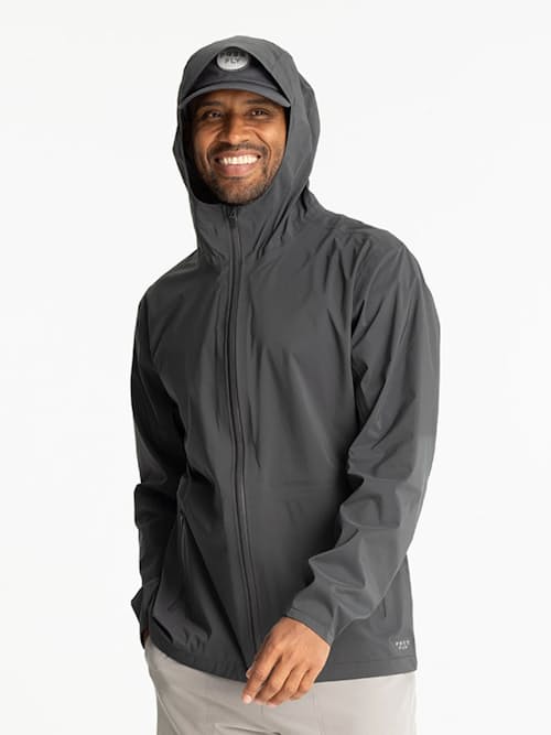 on model image of Cloudshield Rain Jacket