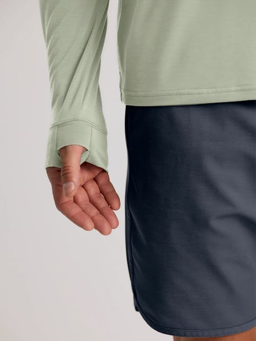 on model image of Elevate Lightweight UPF Hoodie