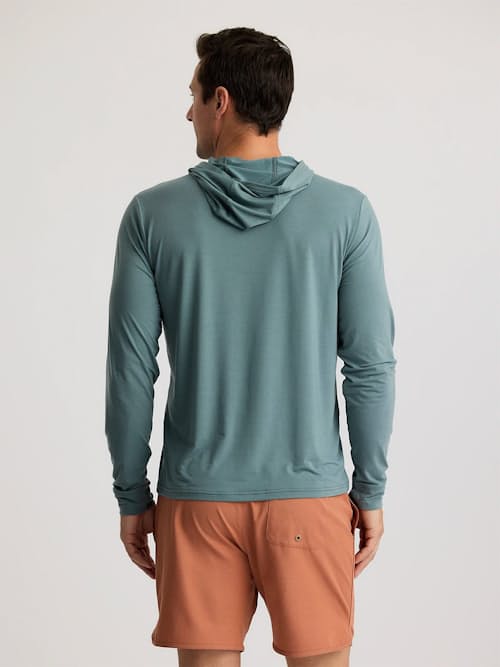 on model image of Elevate Lightweight UPF Hoodie