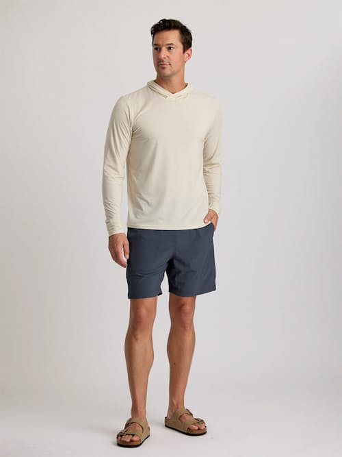 on model image of Elevate Lightweight UPF Hoodie