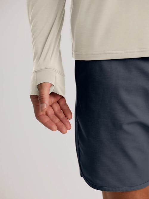 on model image of Elevate Lightweight UPF Hoodie