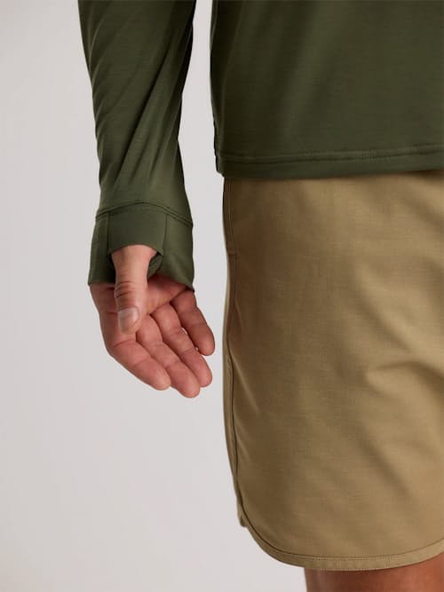 on model image of Elevate Lightweight UPF Hoodie