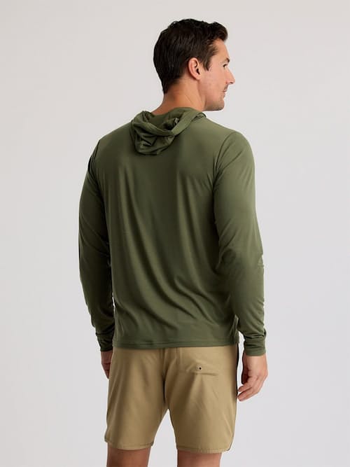 on model image of Elevate Lightweight UPF Hoodie
