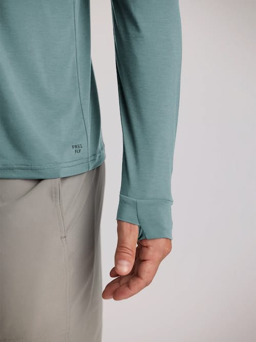 on model image of Elevate Lightweight UPF Long Sleeve T-Shirt