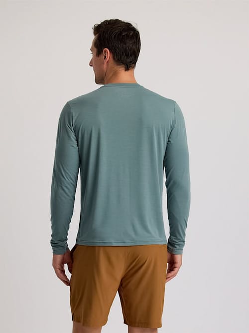on model image of Elevate Lightweight UPF Long Sleeve T-Shirt