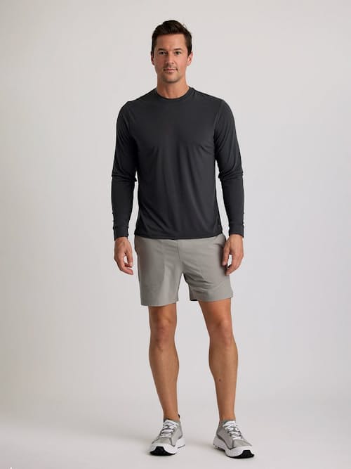 on model image of Elevate Lightweight UPF Long Sleeve T-Shirt