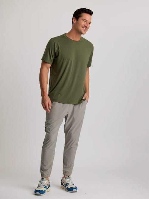 on model image of Elevate Lightweight UPF T-Shirt