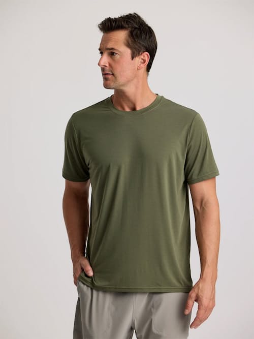 on model image of Elevate Lightweight UPF T-Shirt