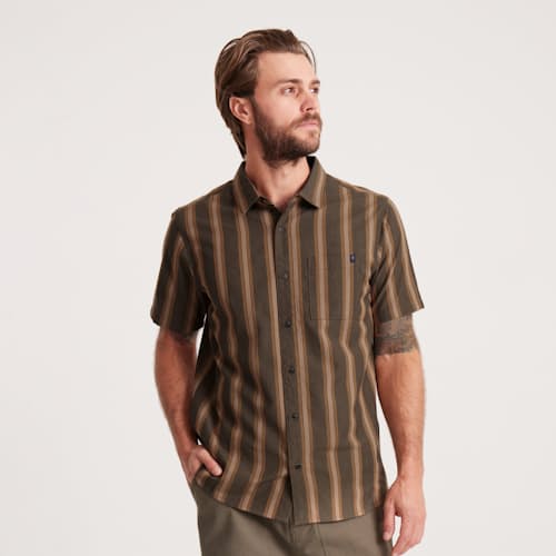 on model image of Journey Short Sleeve Shirt