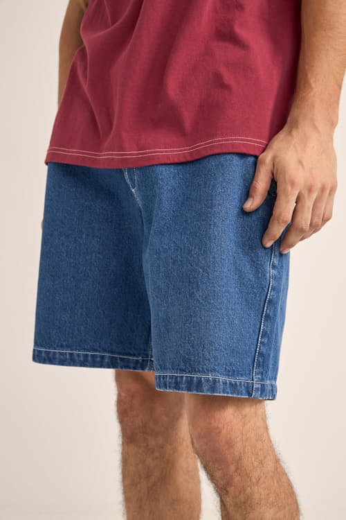 on model image of Essential Denim Shorts