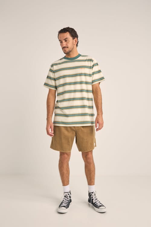 on model image of Everyday Stripe Short Sleeve T-Shirt