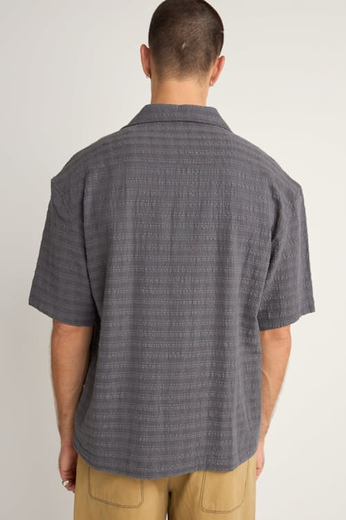 on model image of Relaxed Cropped Short Sleeve Shirt