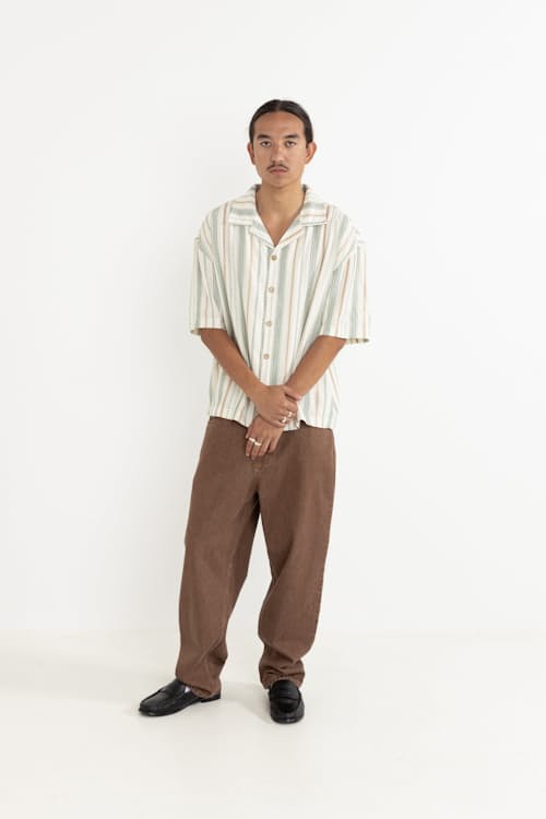 on model image of Relaxed Cropped Short Sleeve Shirt