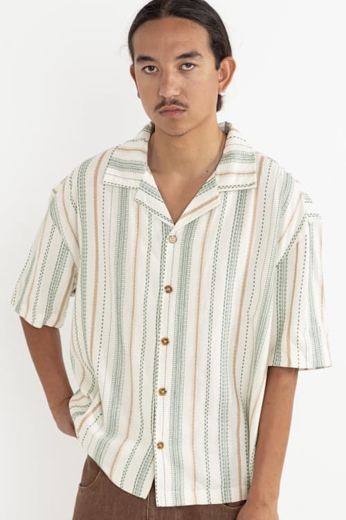 on model image of Relaxed Cropped Short Sleeve Shirt