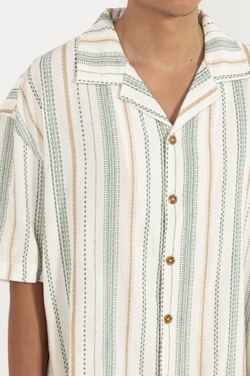 on model image of Relaxed Cropped Short Sleeve Shirt