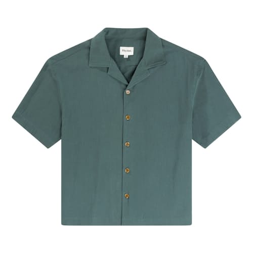 laydown image of Relaxed Cropped Short Sleeve Shirt