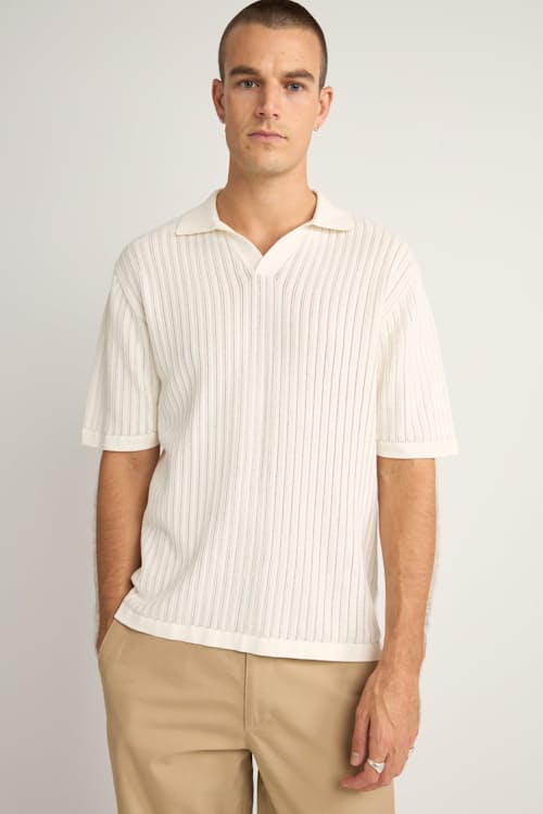 on model image of Relaxed Knit Polo