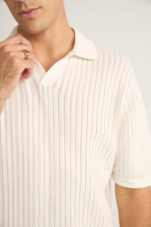 on model image of Relaxed Knit Polo