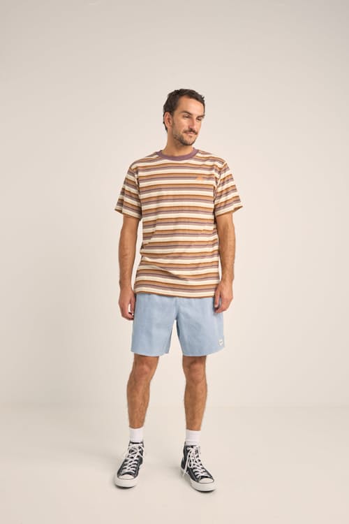 on model image of Vintage Stripe Everyday Short Sleeve T-Shirt