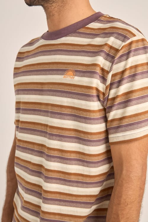 on model image of Vintage Stripe Everyday Short Sleeve T-Shirt