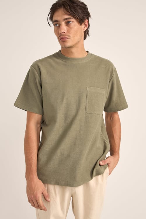 on model image of Vintage Terry Short Sleeve T-Shirt