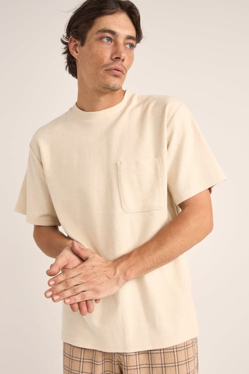 on model image of Vintage Terry Short Sleeve T-Shirt