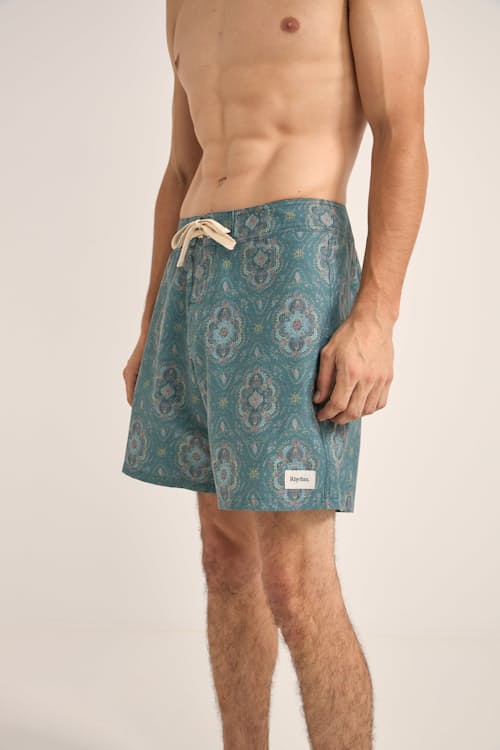 on model image of Tropical Swim Trunks