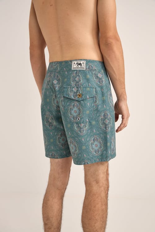 on model image of Tropical Swim Trunks